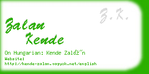 zalan kende business card